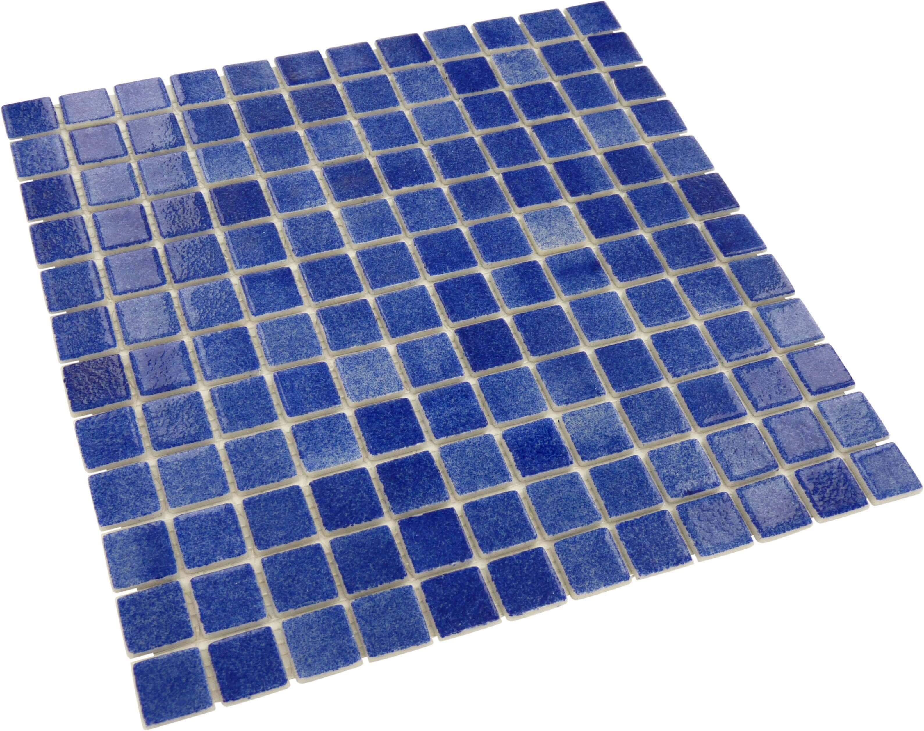 Fog Navy Blue Nieblas 1'' x 1'' Glossy Glass Tile Absolut Glass