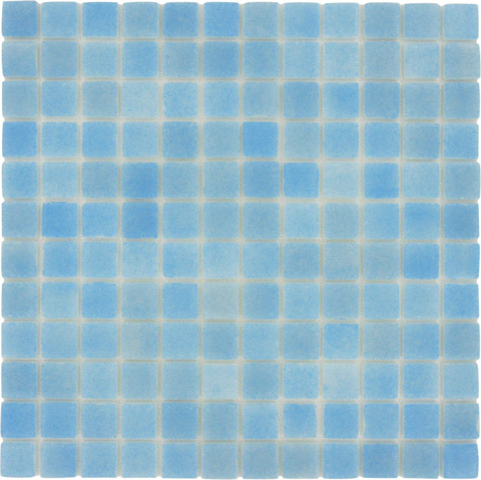Fog Turquoise Blue Nieblas Anti Slip 1" x 1" Glossy Glass Tile Absolut Glass