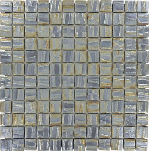 Galaxy Silver 1" x 1" Glossy & Iridescent Glass Tile Absolut Glass