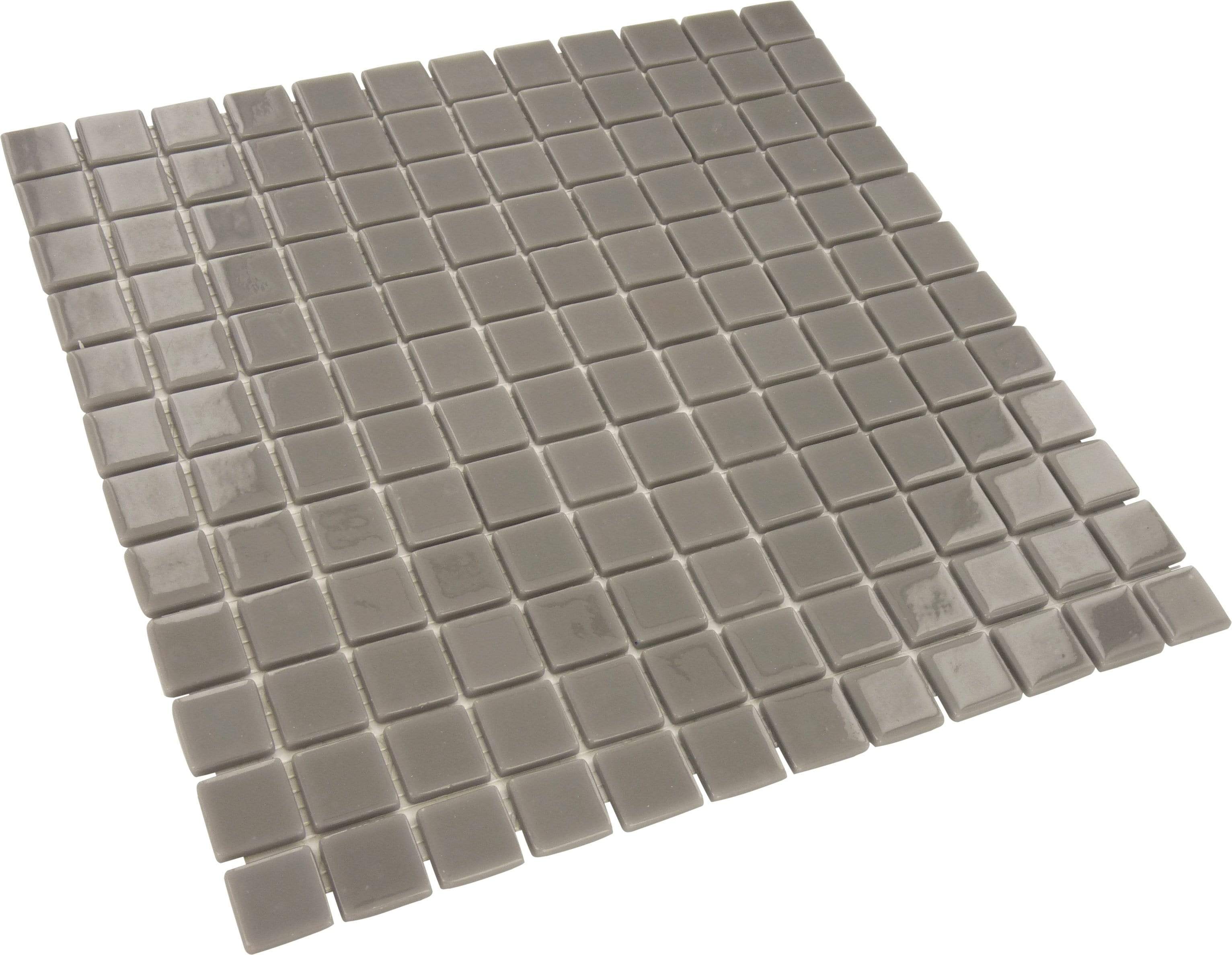 Grey 1'' x 1'' Glossy Glass Tile Absolut Glass