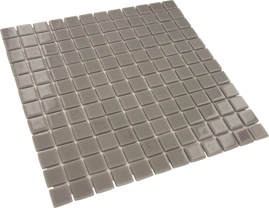 Grey 1'' x 1'' Glossy Glass Tile Absolut Glass