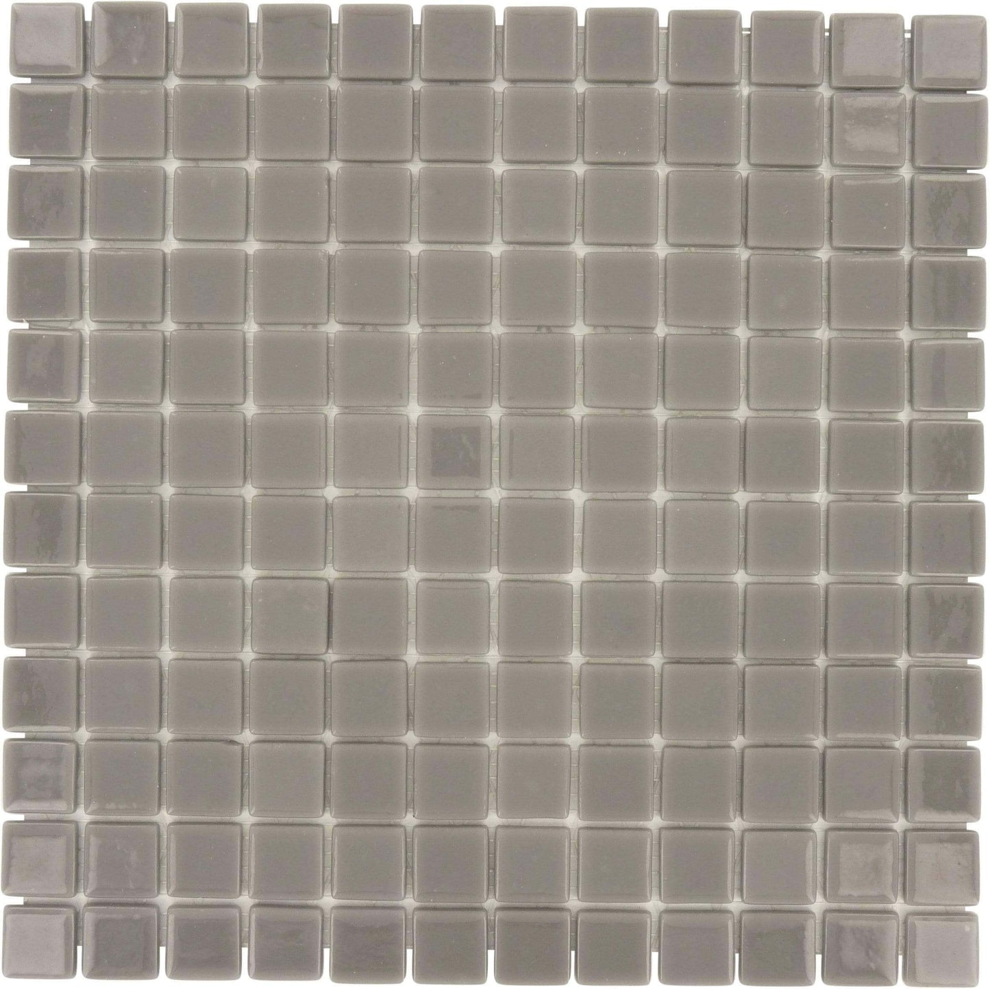 Grey 1'' x 1'' Glossy Glass Tile Absolut Glass