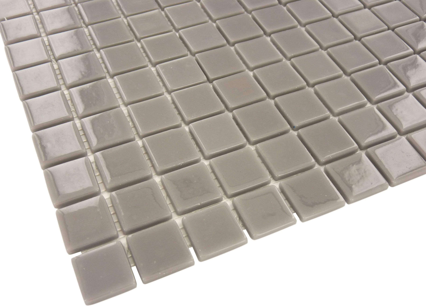 Grey 1'' x 1'' Glossy Glass Tile Absolut Glass