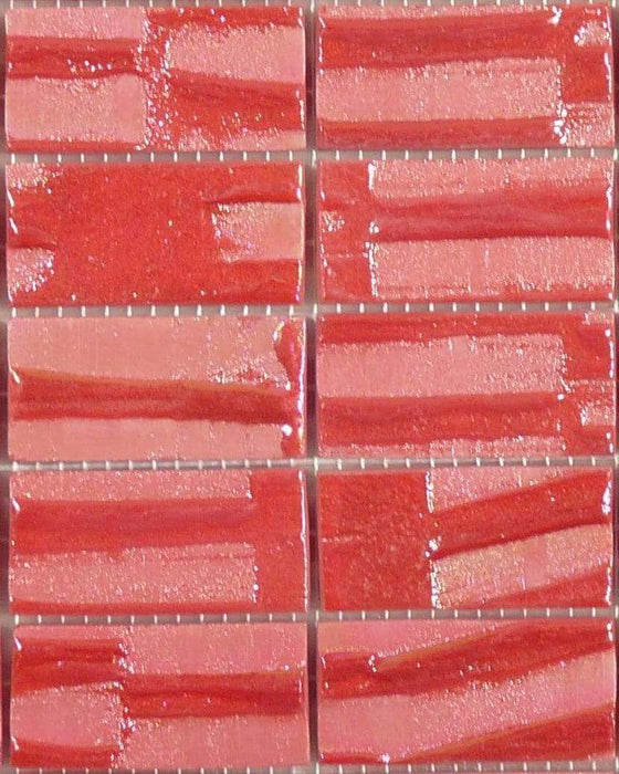 Mars Red Brick 1" x 2" Glossy Glass Tile Absolut Glass