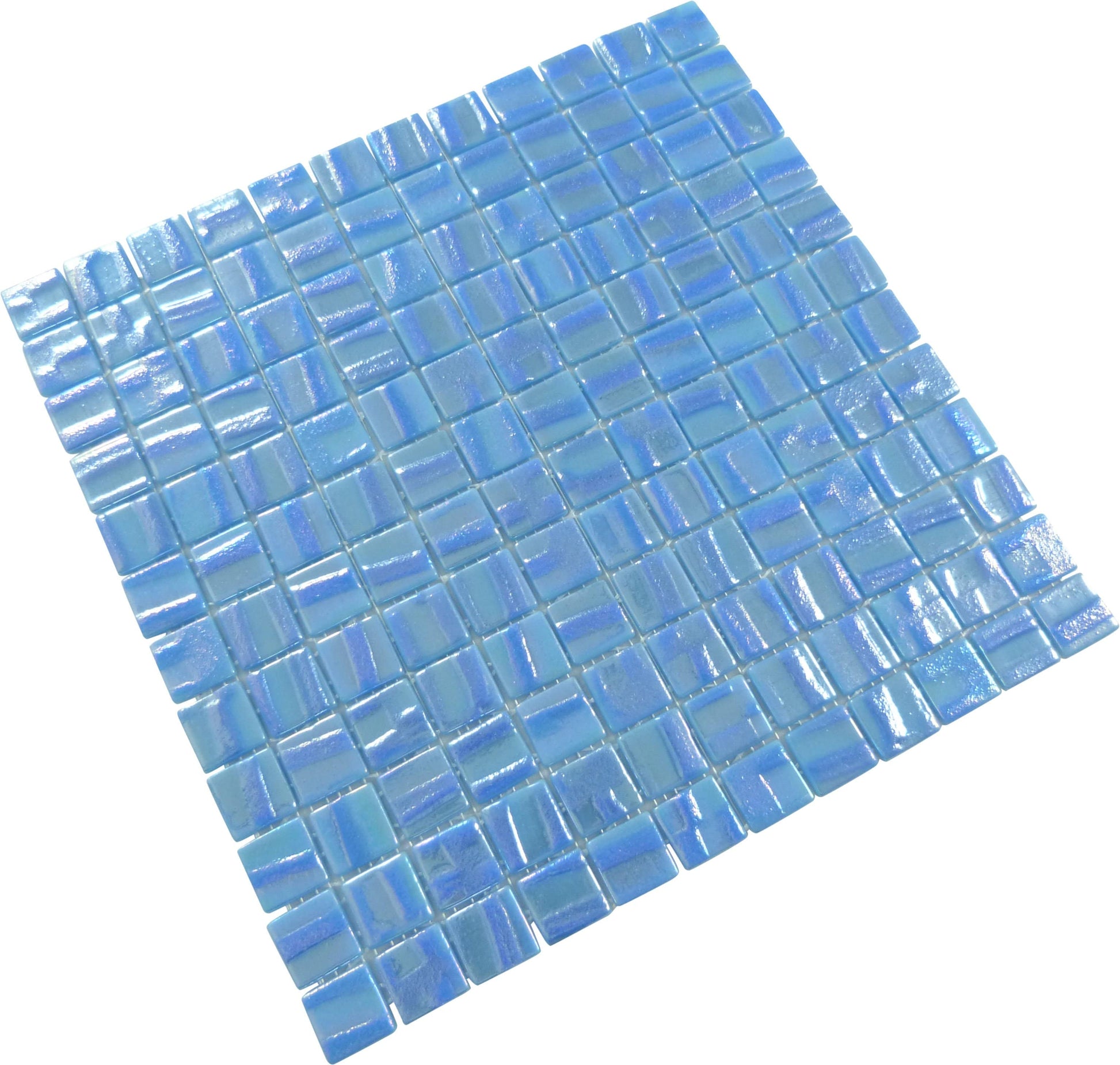 Moon Neptune Blue 1" x 1" Glossy & Iridescent Glass Tile Absolut Glass