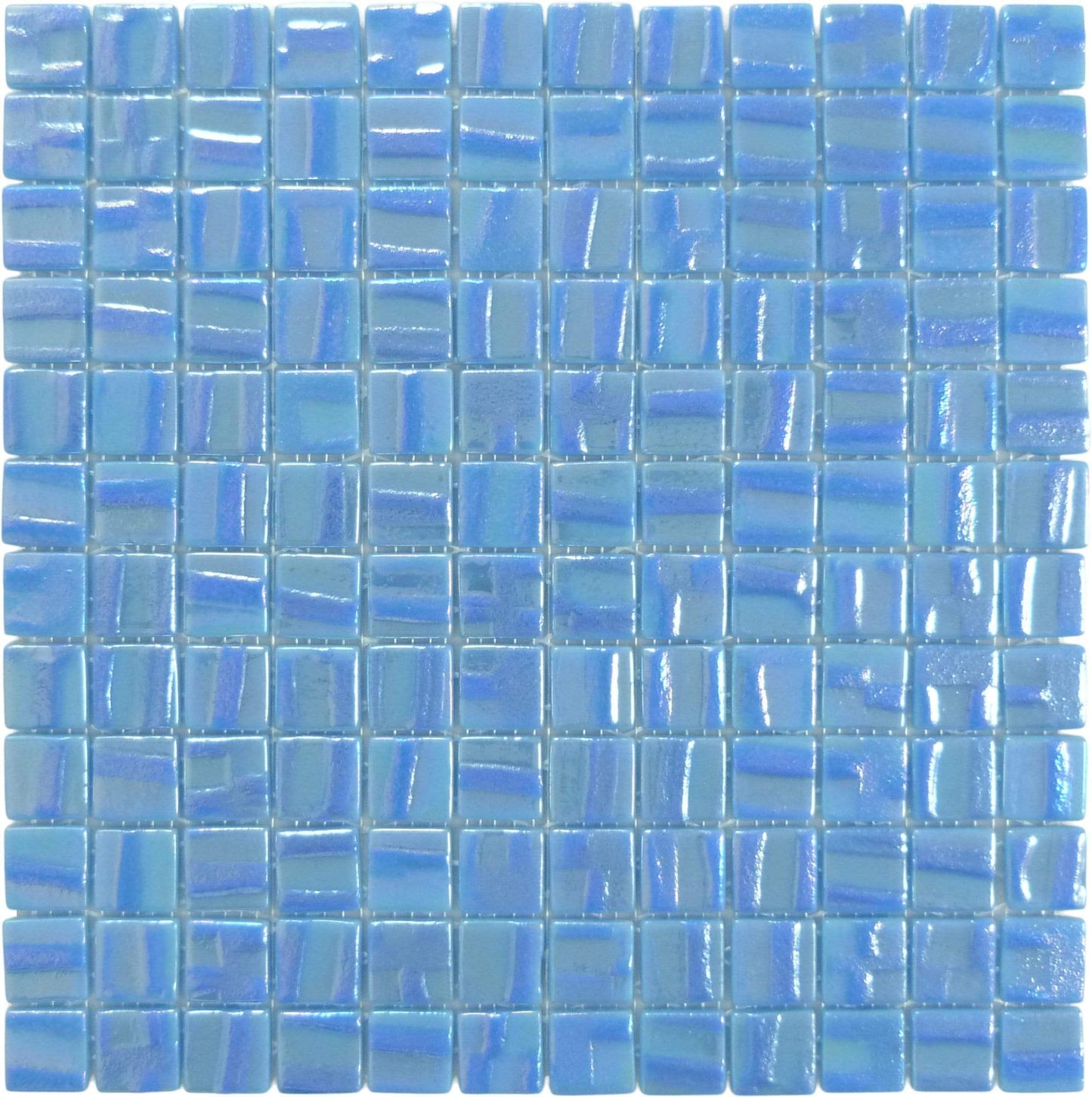 Moon Neptune Blue 1" x 1" Glossy & Iridescent Glass Tile Absolut Glass