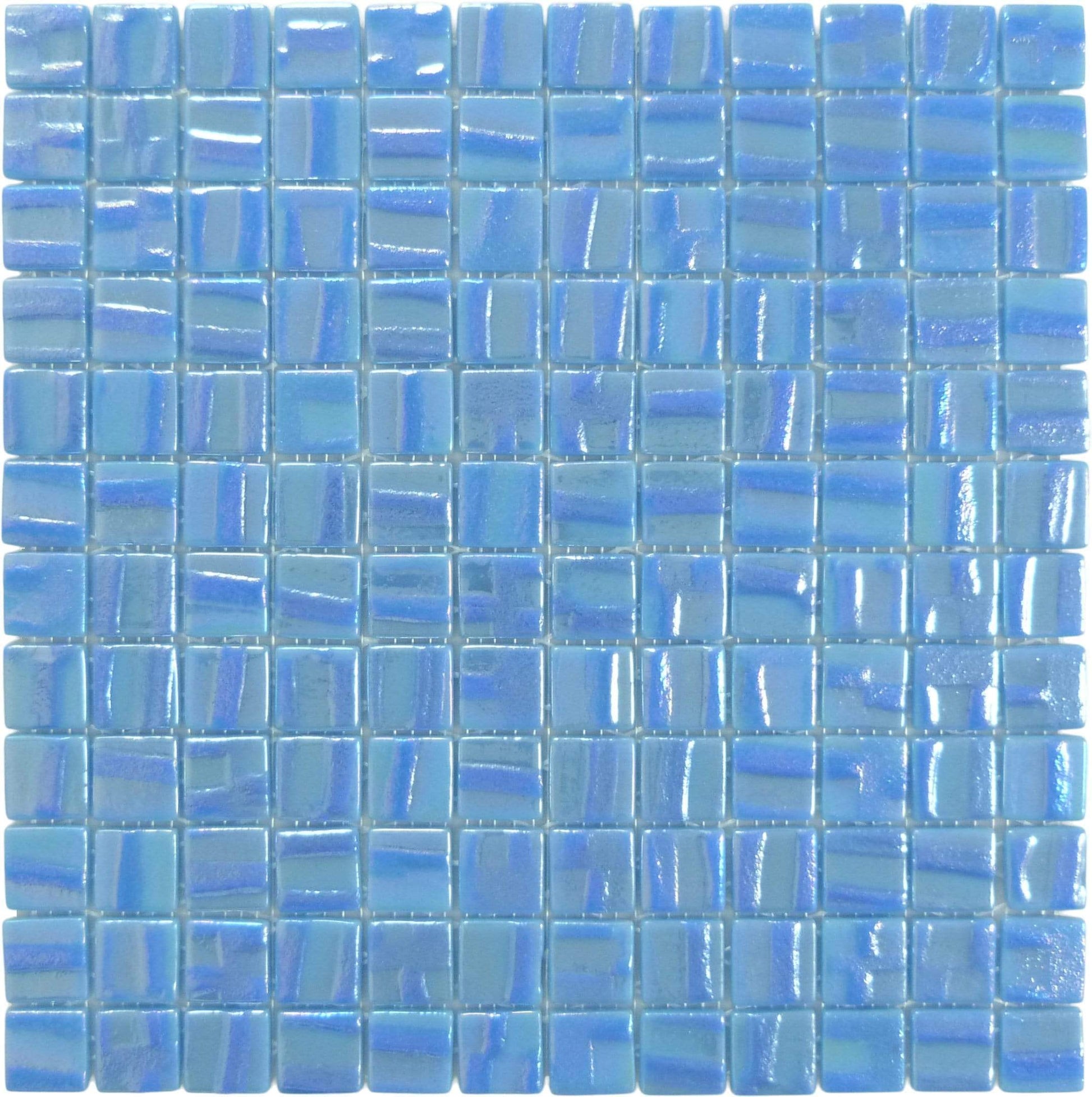 Moon Neptune Blue 1" x 1" Glossy & Iridescent Glass Tile Absolut Glass