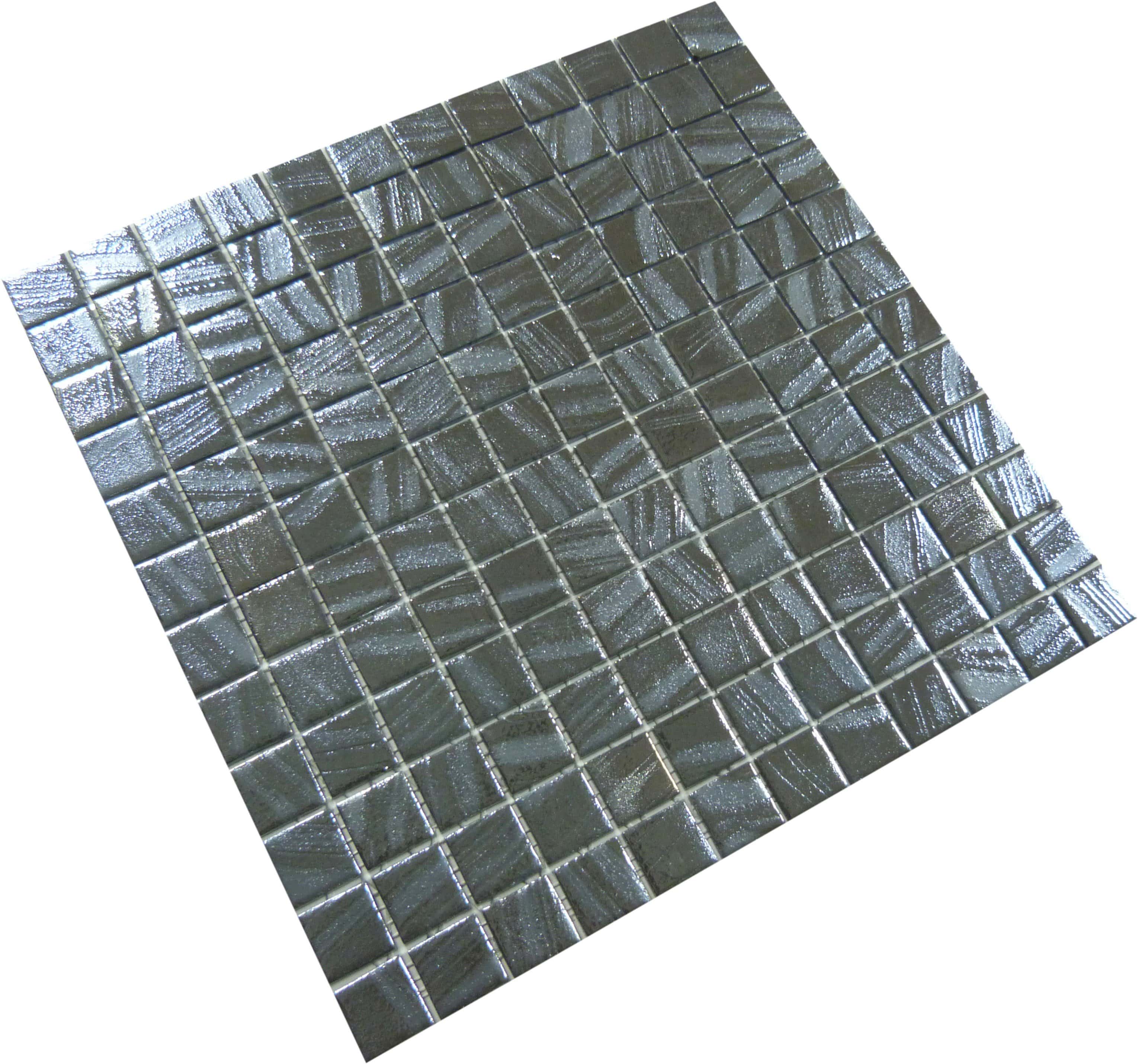 Moon Rock Grey 1'' x 1'' Glossy Glass Tile Absolut Glass