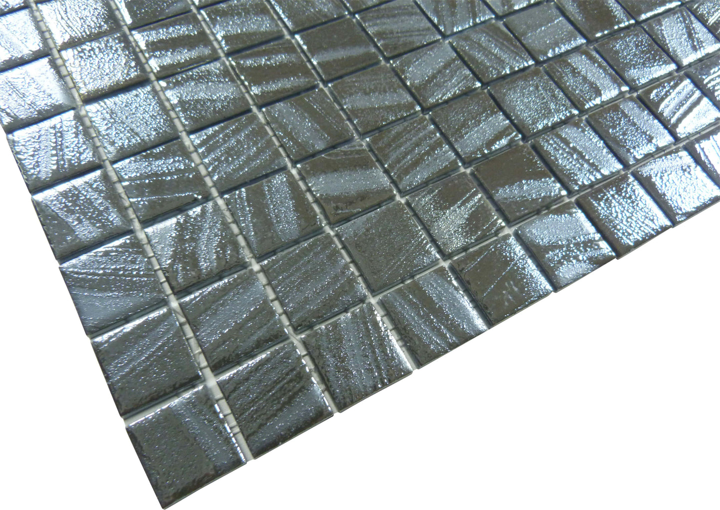 Moon Rock Grey 1'' x 1'' Glossy Glass Tile Absolut Glass