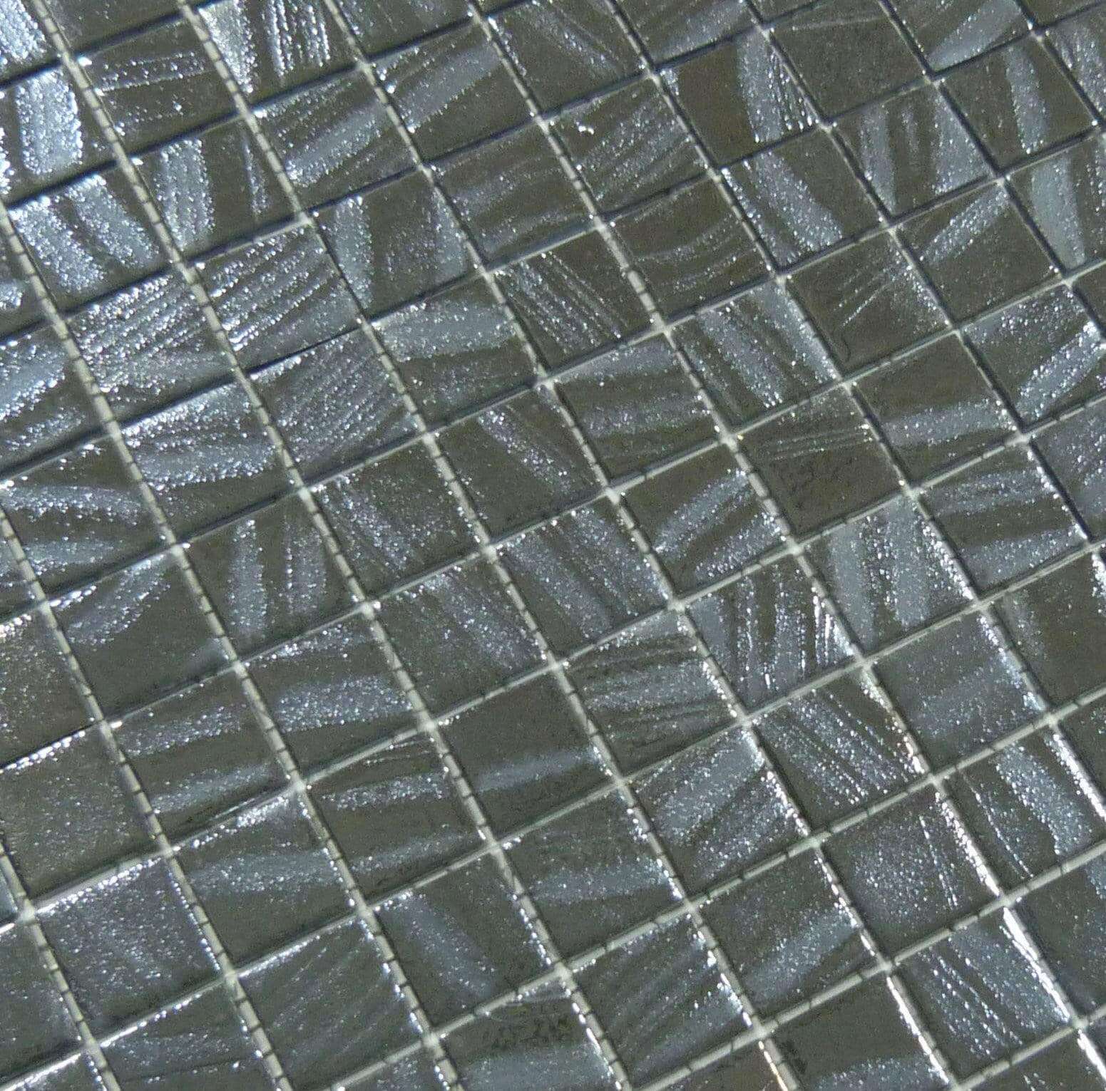 Moon Rock Grey 1'' x 1'' Glossy Glass Tile Absolut Glass