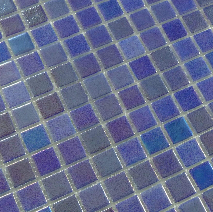 Shell Saphire Blue 1" x 1" Glossy & Iridescent Glass Tile Absolut Glass