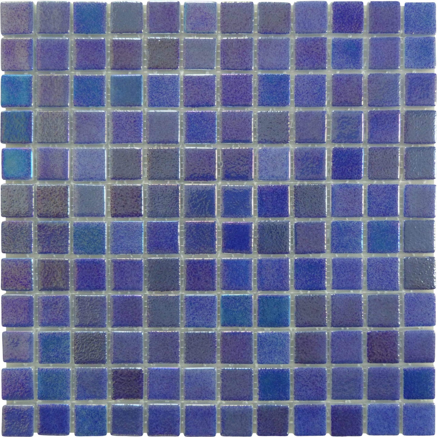 Shell Saphire Blue 1" x 1" Glossy & Iridescent Glass Tile Absolut Glass