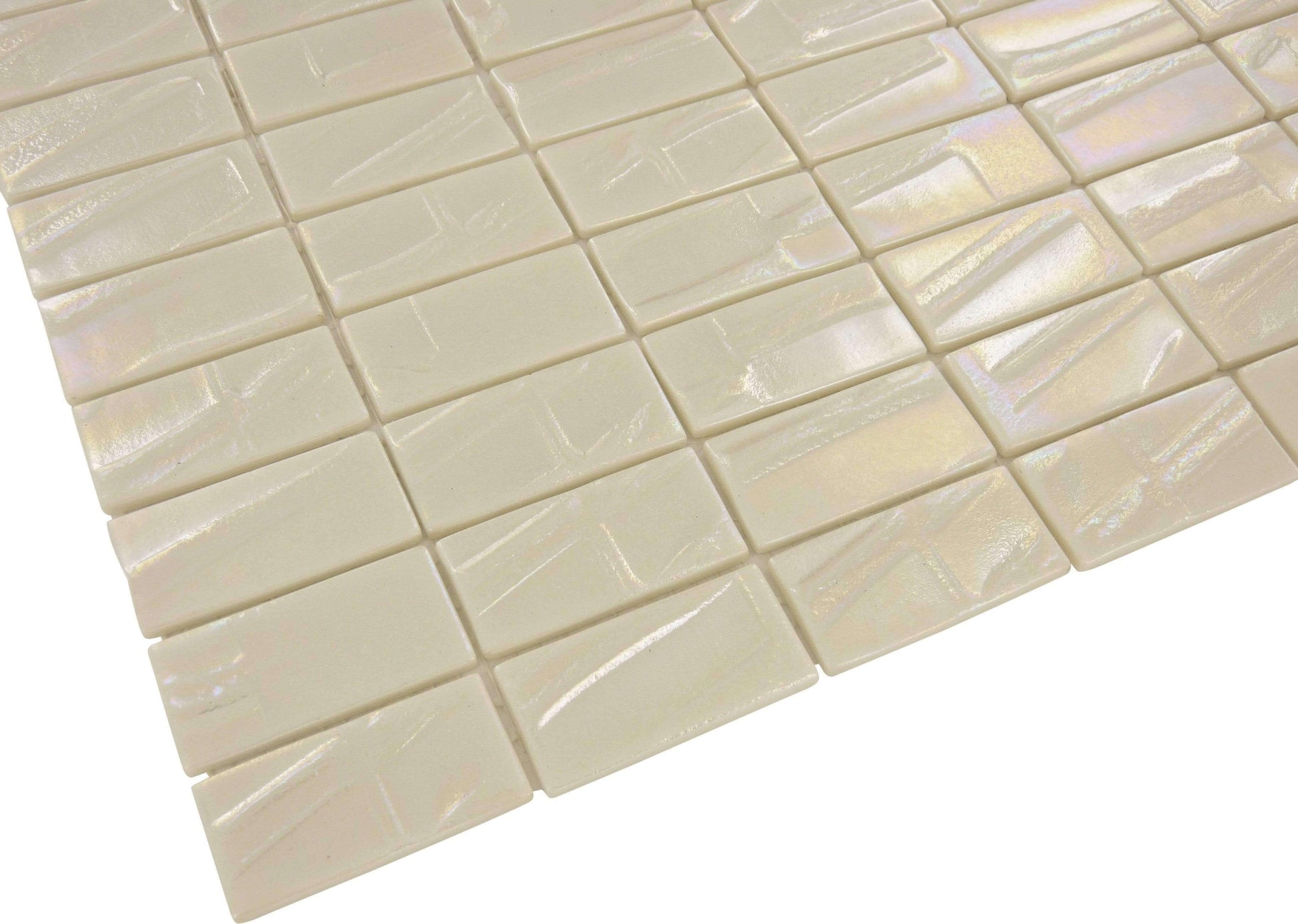 Venus White Brick 1'' x 2'' Glossy Glass Tile Absolut Glass