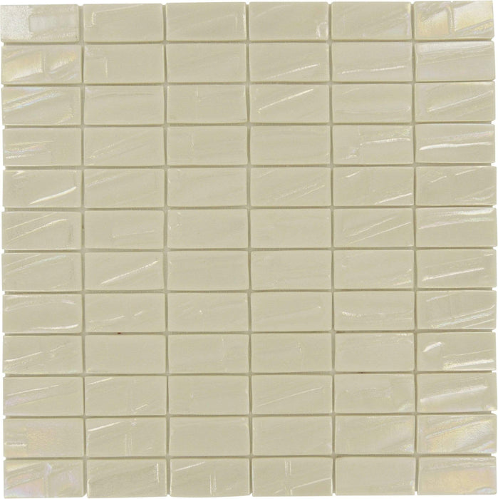Venus White Brick 1'' x 2'' Glossy Glass Tile Absolut Glass
