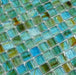 Turquoise 1" x 1" Blue Glossy Glass Tiles Botanical Glass