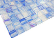 Blue 1'' x 1'' Glossy & Iridescent Glass Tile Botanical Glass