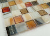 Vanilla Frap Cream/Beige 1'' x 1'' Glass Glossy & Iridescent Tile Botanical Glass