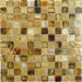 Amber Glow Beige 1'' x 1'' Glossy Glass Tile Botanical Glass