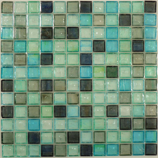 Green 1'' x 1'' Glass Glossy Tile Botanical Glass