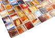 Orange 1'' x 1'' Glossy & Iridescent Glass Tile Botanical Glass