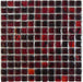 Ruby 1" x 1" Red Glossy Glass Tile Botanical Glass