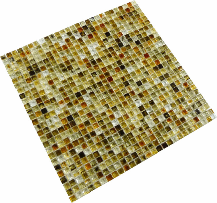 Golden Desert 3/8'' x 3/8'' Glossy Glass Tile Botanical Glass