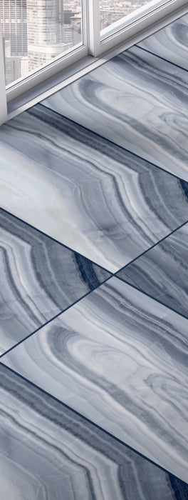 Onyx White Blue 24x24 Polished Porcelain Tile Champion Tile