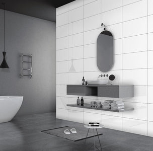 Plain White 12x24 Polished Porcelain Tile | Oasis Tile