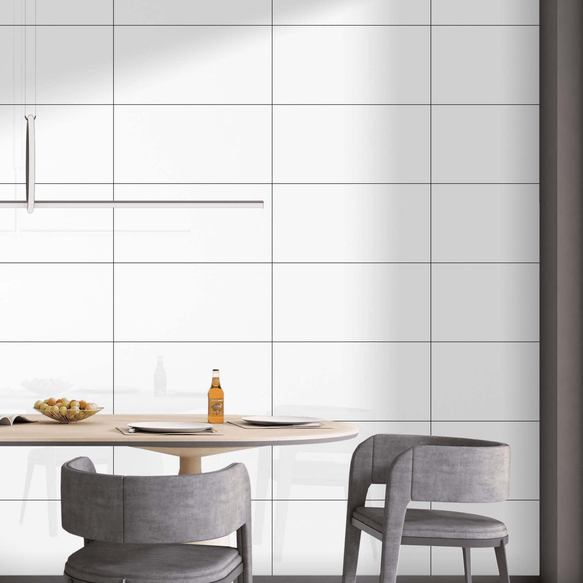 Plain White 12x24 Polished Porcelain Tile | Oasis Tile