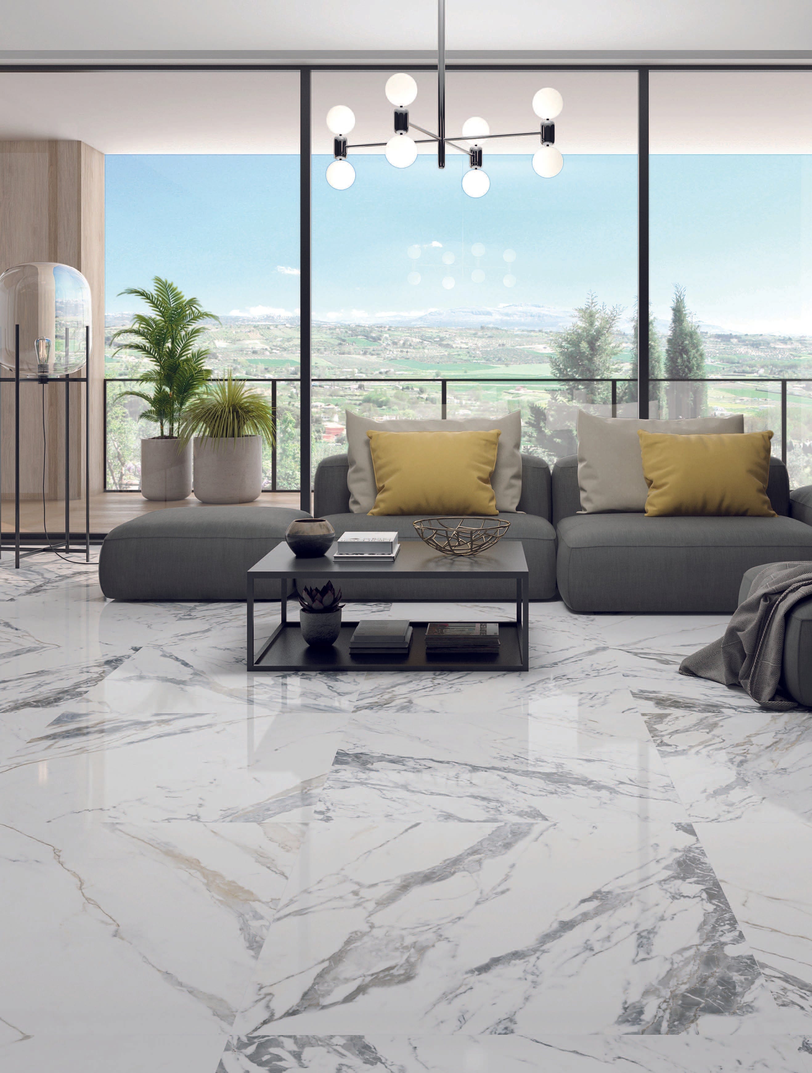 Tinenza White 24x48 Polished Porcelain Tile Champion Tile