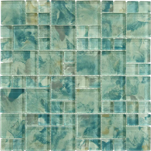 Aqua Art Michelangelo Turquoise Mix Glossy Glass Pool Tile Dynamic Surfaces