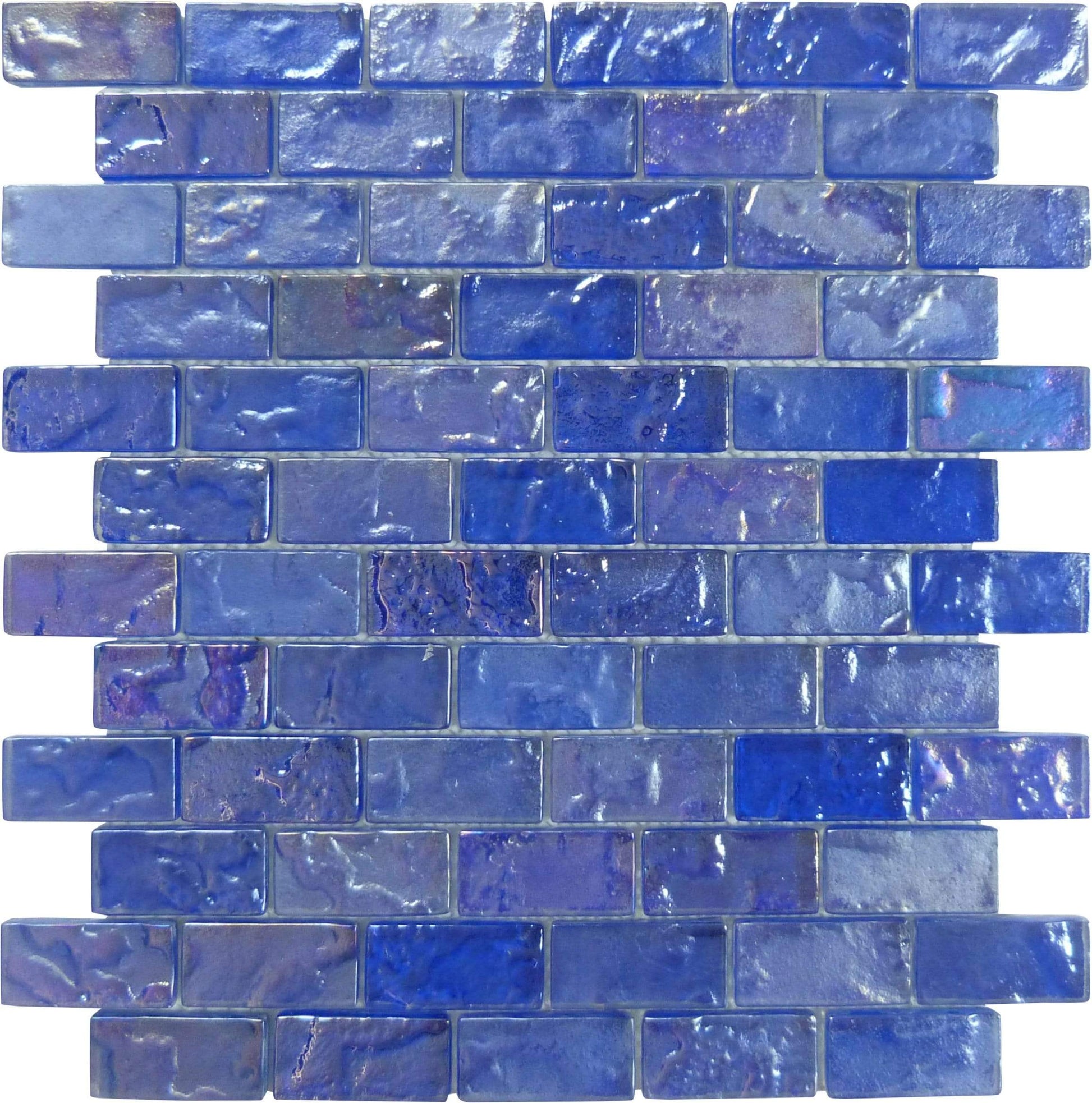 Aqua Art Rainbow Bright Blue Uniform Brick Glossy & Matte Glass Pool Tile Dynamic Surfaces