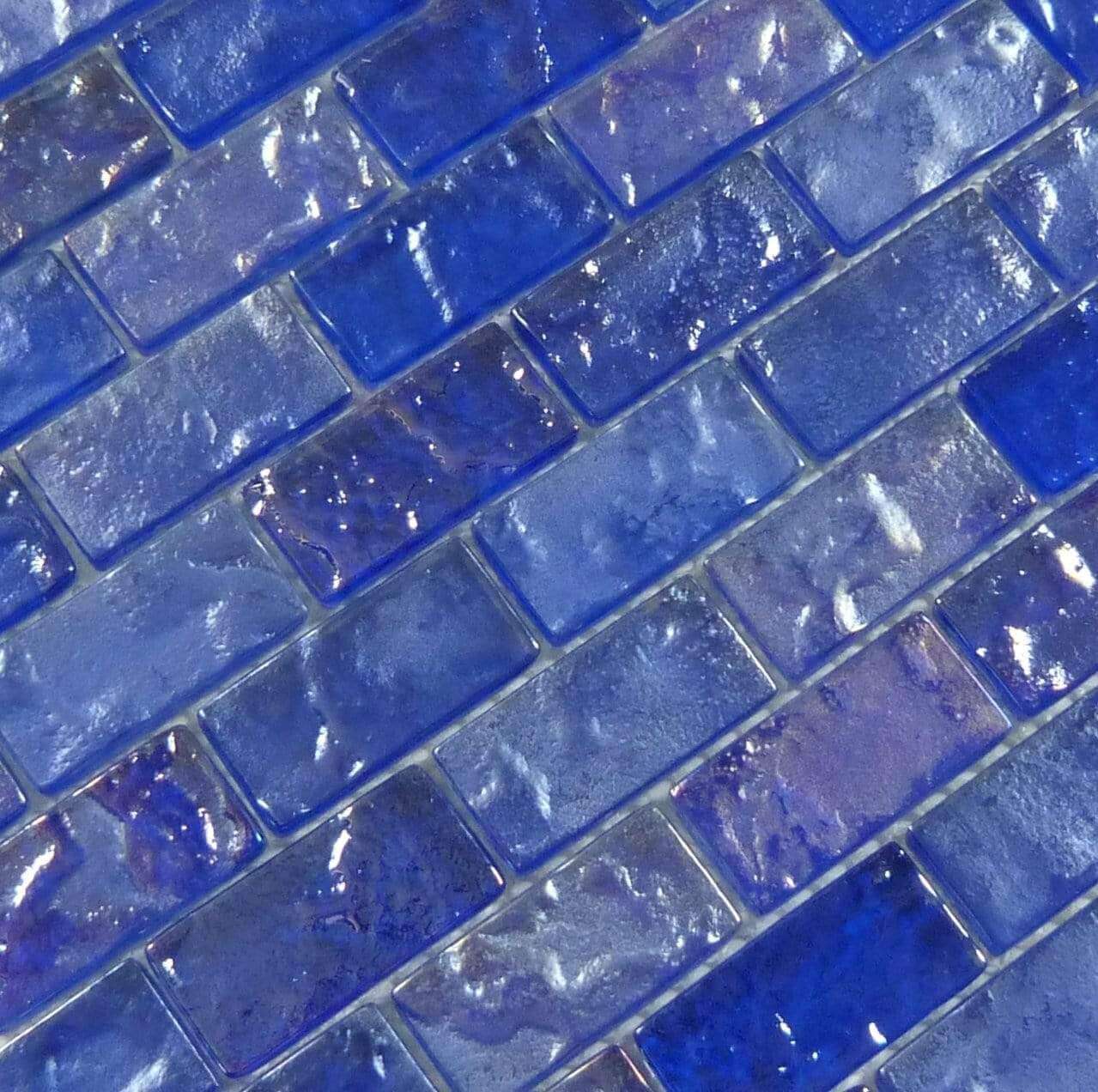 Aqua Art Rainbow Bright Blue Uniform Brick Glossy & Matte Glass Pool Tile Dynamic Surfaces