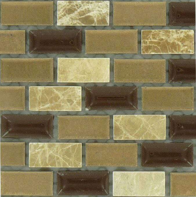 Porcello Autumn Acorns PBS-05 Brown 1/2'' x 1'' Stone & Porcelain Glossy Tile Euro Glass