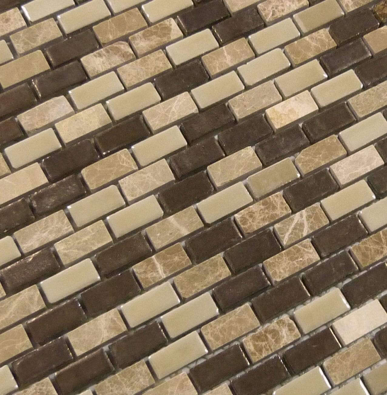 Porcello Golden Ocher Beige Stone and Porcelain Tile Euro Glass