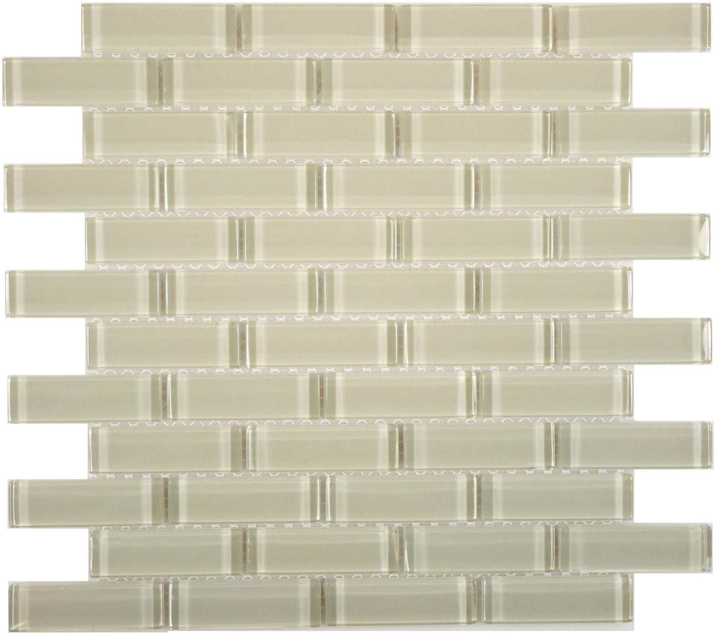 Fog C03-2 Cream/Beige 1'' x 3'' Glass Glossy Tile Euro Glass