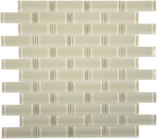 Fog C03-2 Cream/Beige 1'' x 3'' Glass Glossy Tile Euro Glass