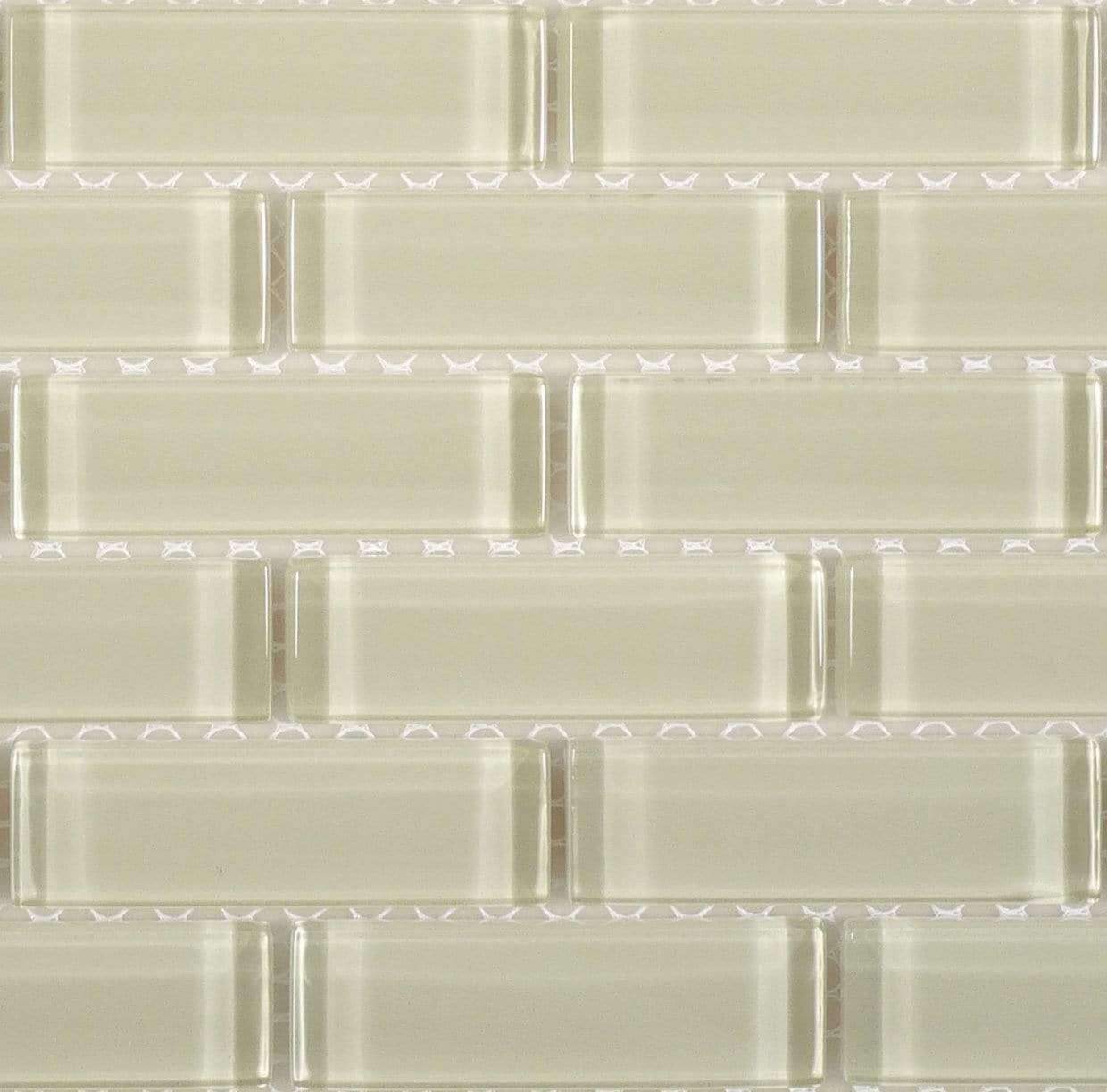 Fog C03-2 Cream/Beige 1'' x 3'' Glass Glossy Tile Euro Glass