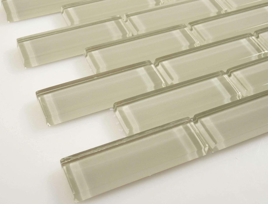 Fog C03-2 Cream/Beige 1'' x 3'' Glass Glossy Tile Euro Glass