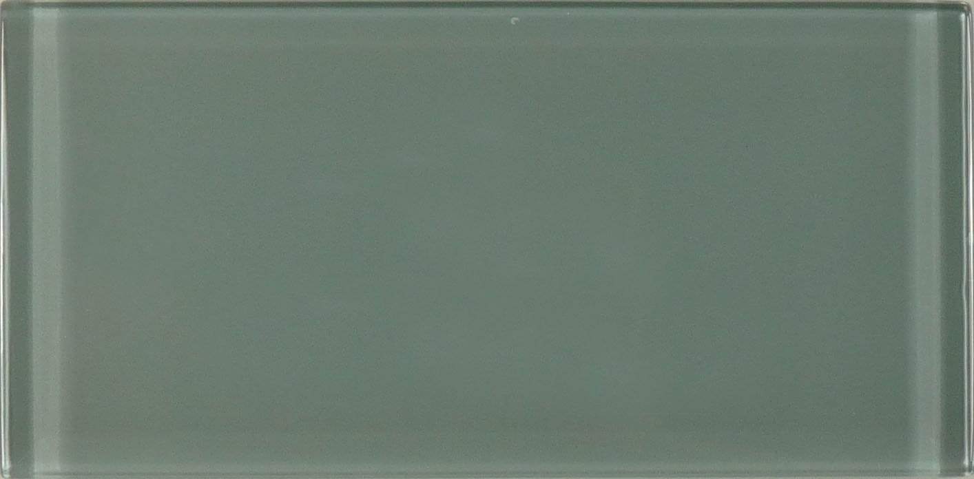 Gray Sky Grey 3'' x 6'' Glossy Glass Subway Tile Euro Glass