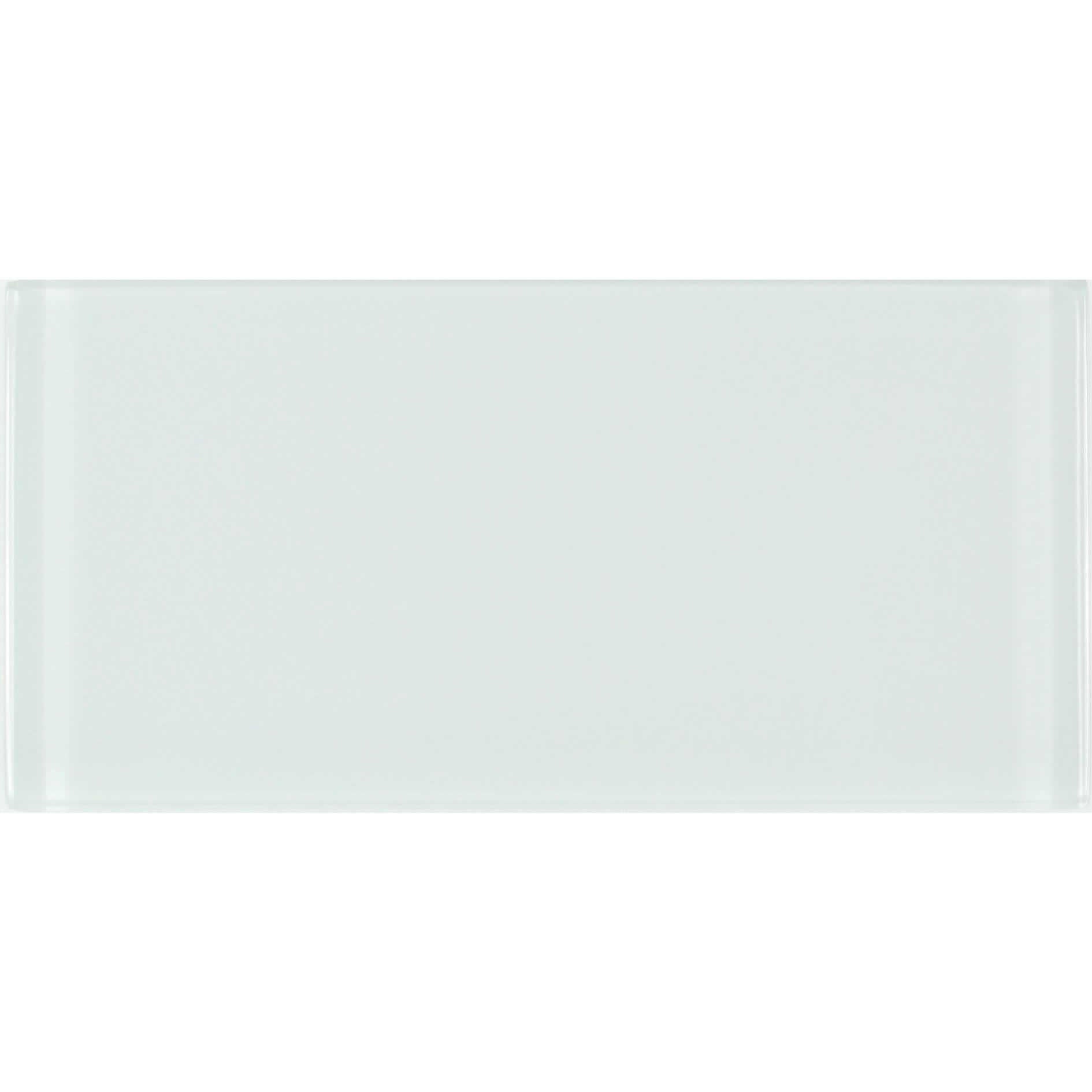 Bright White 3'' x 6'' Glossy Glass Subway Tile Euro Glass