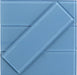Pacific Ocean Blue 4'' x 12'' Glossy Glass Subway Tile Euro Glass
