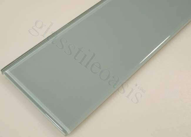 Morning Mist Blue 4'' x 12'' Glossy Glass Subway Tile Euro Glass