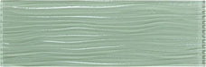 Ocean Spray Green Wave 4'' x 12'' Glossy Glass Subway Tile Euro Glass