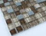 Titanium Filed GS15 Brown 5/8'' x 5/8'' Glass and Slate Glossy & Unpolished Tile Euro Glass