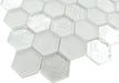 Alawai Shine Hexagon White Glossy and Frosted Glass Tile Euro Glass
