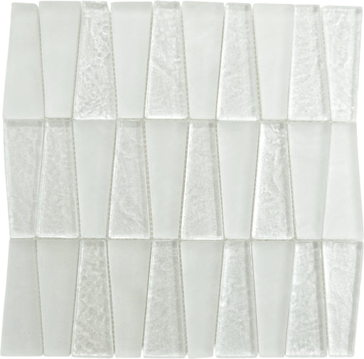 Alawai Shine Trapezoid White Glossy and Frosted Glass Tile Euro Glass