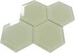 Aldabra Beige 4" Beveled Hexagon Glossy Glass Tile Euro Glass