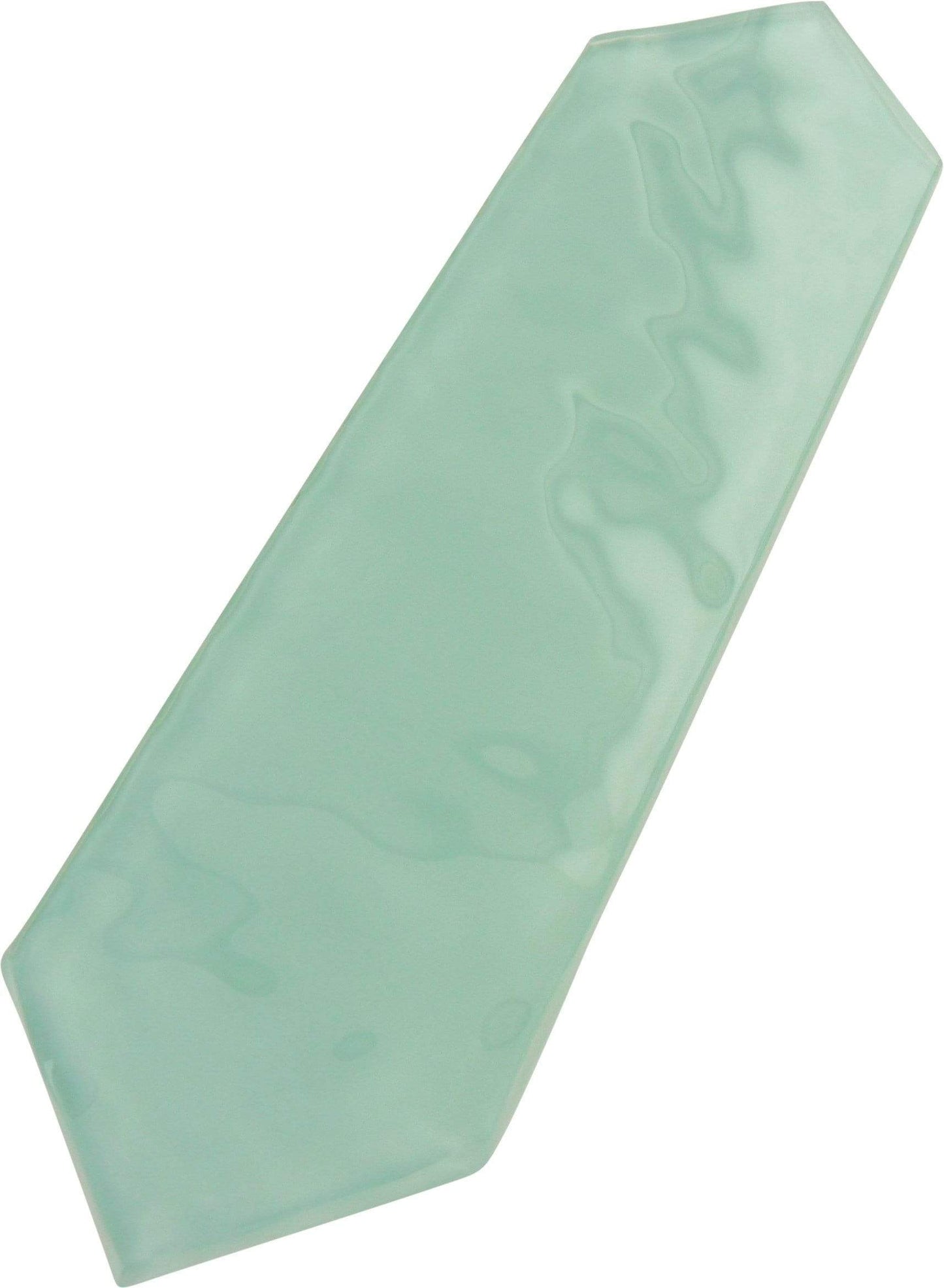 Upscale Aqua 3" x 10" Elongated Hexagon Rippled Glossy Glass Tile Euro Glass