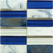 Art Studio Graham Blue Glass and Metal Tile Euro Glass